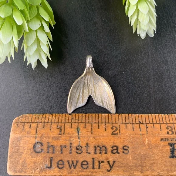 Sterling Antique Mermaid Tail Spoon Pendant - Picture 5 of 9